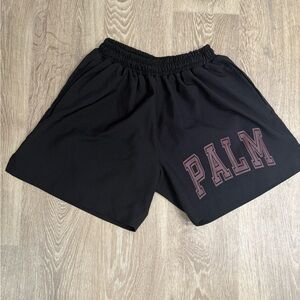 Palm Angels Black Shorts with Logo